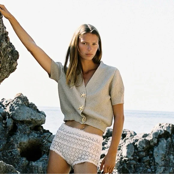 Zara Star Button Textured Knit Cardigan (NWT) - Picture 5 of 5